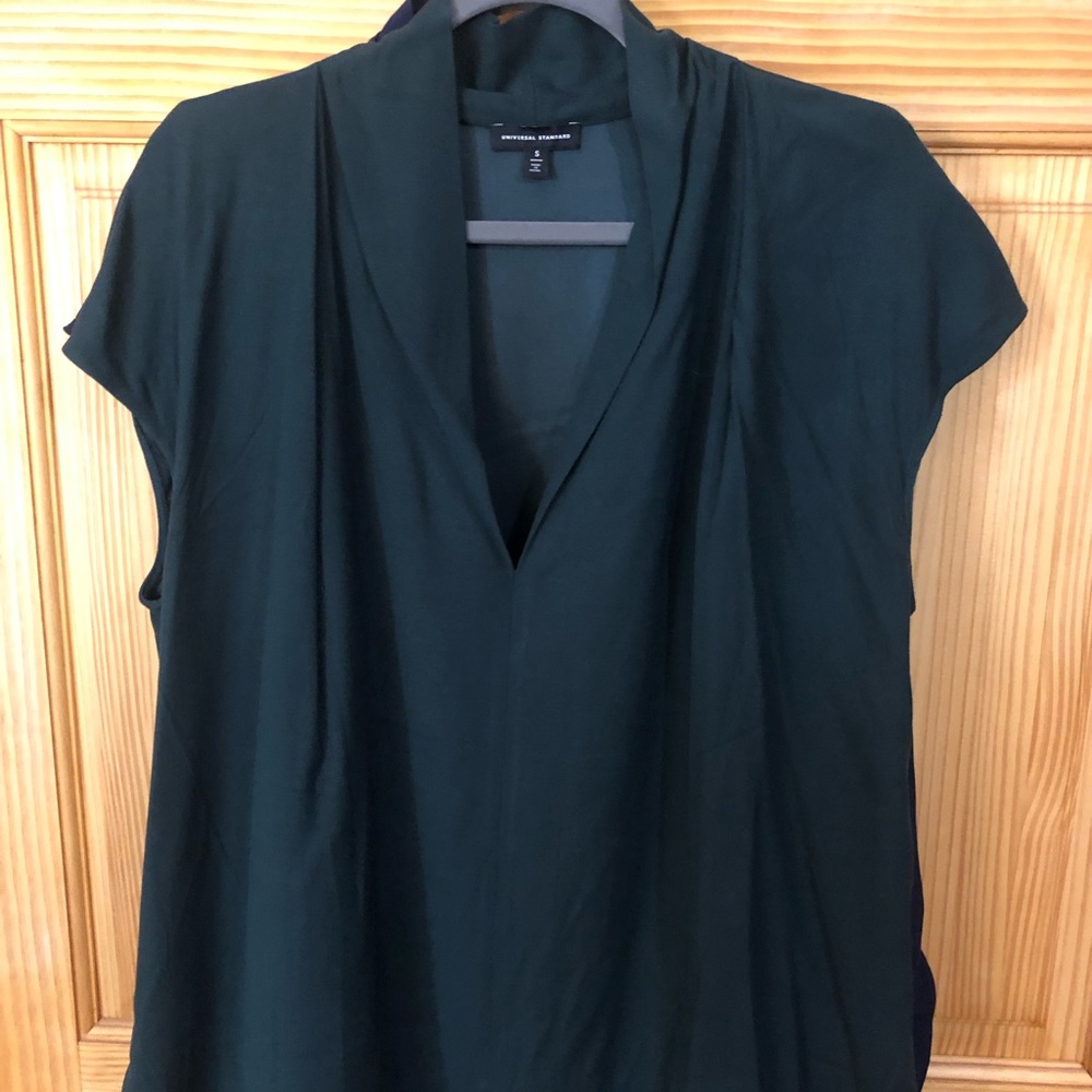 Universal Standard Cambria Luxe Twill Top- GREEN
